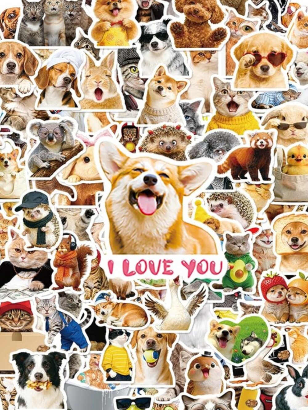 25 Cute Animal Vinyl Stickers |Waterproof Decals for Laptop Water Bottle Journal